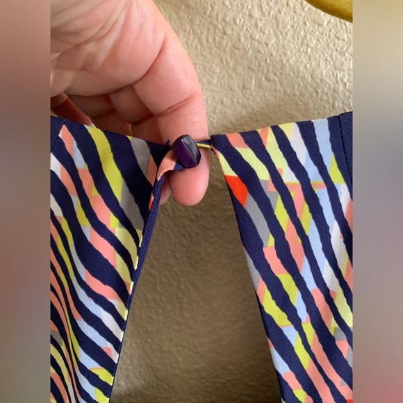 BCBGeneration Midnight Blue Multi Zebra Stripe Short Sleeve Mini Dress 🌴 - Picture 6 of 8